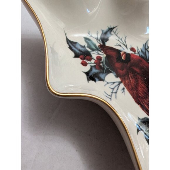 Lenox China Winter Greetings Cardinal on pine tree branch Christmas Tree trinket - Picture 7 of 12